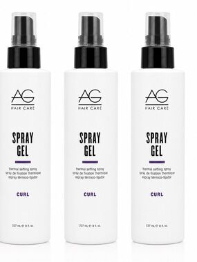 AG Hair Care Spray Gel Curl Thermal Setting Spray 8oz 237ml Lot of 3